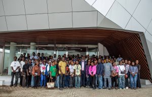 Dayo Adedayo the founder of the DAP Experience Centre with the students with group photograph wit the students