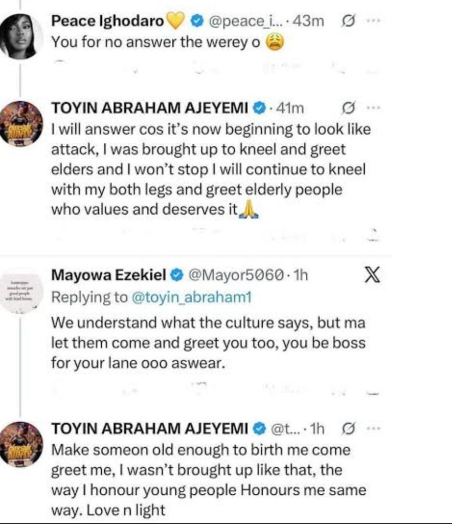 Toyin Abraham kneeling saga.