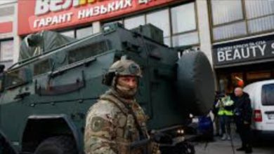 Holosiivskyi district security Forces controlling the crime scene.