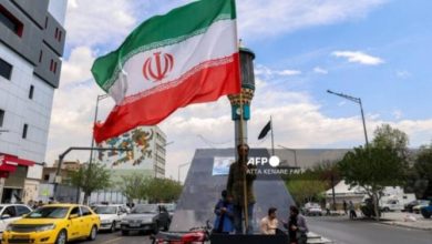 Citezen displaying Iran flag