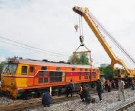 Derailed train