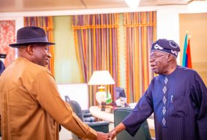 President Tinubu receives former President Goodluck Jonathan in Aso Villa