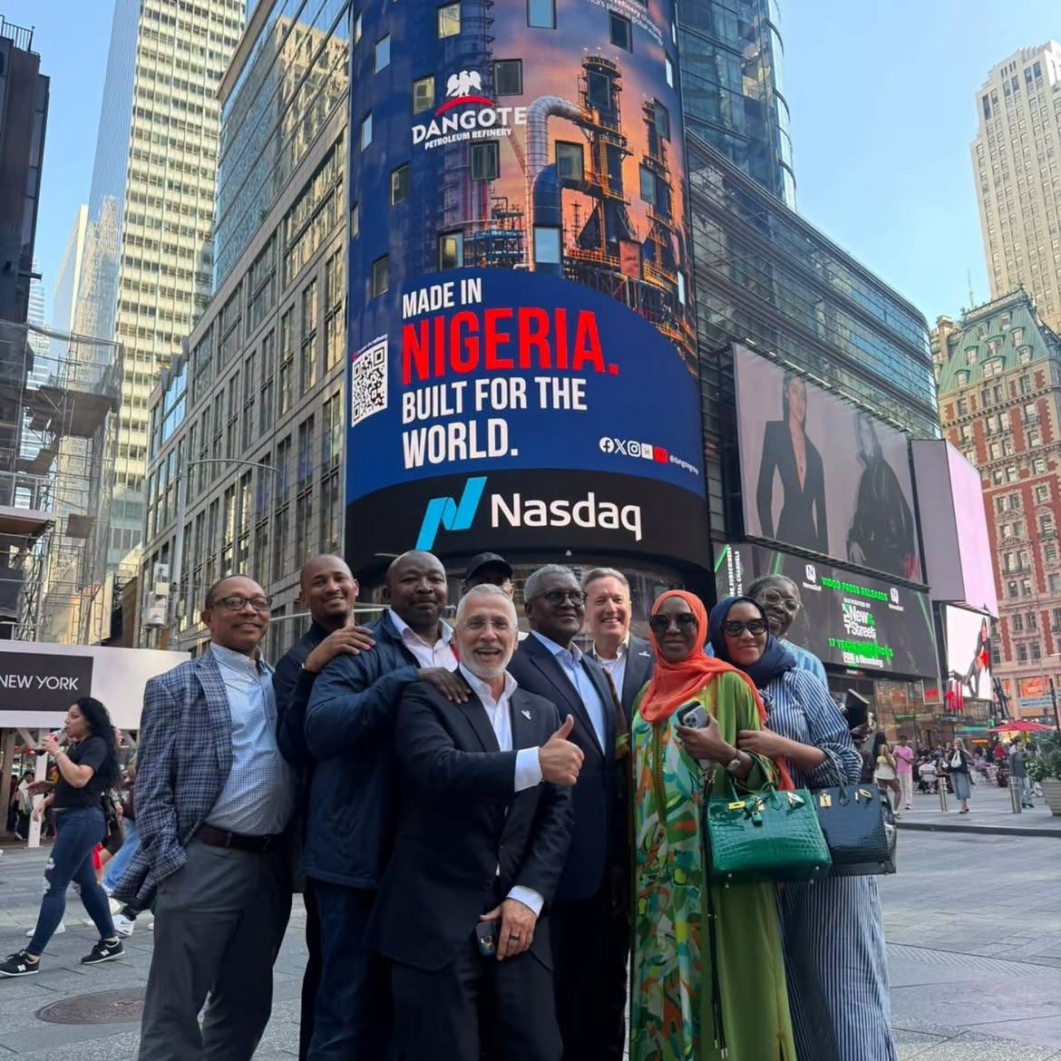Made in Nigeria, Built for the World”: Dangote Refinery Lights Up Times Square in New York
