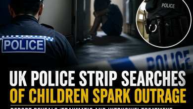 Generated design on UK police strip searches of children.