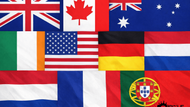 Flags of 10 different countries